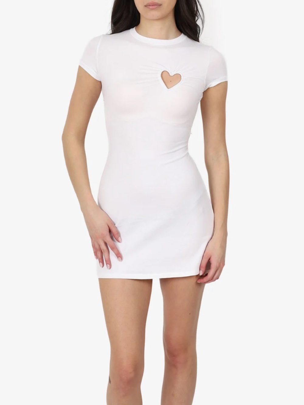 SKIMS White Heart Cutout Mini Dress